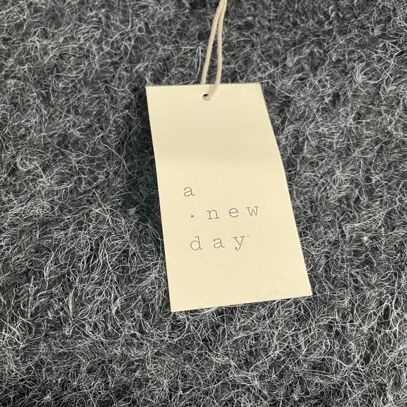 A New Day sweater knit top women's 1x plus size nubby chunky gray charcoal - Picture 4 of 12